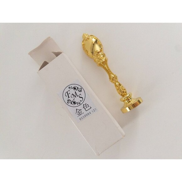 Vintage Gold Wax Seal Stamp Initials FMS - Picture 1 of 10